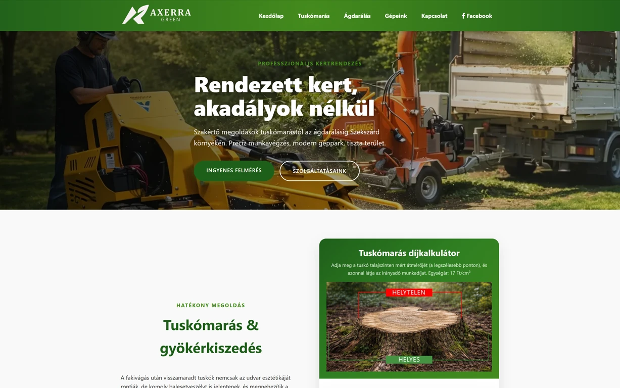 Axerra weboldal